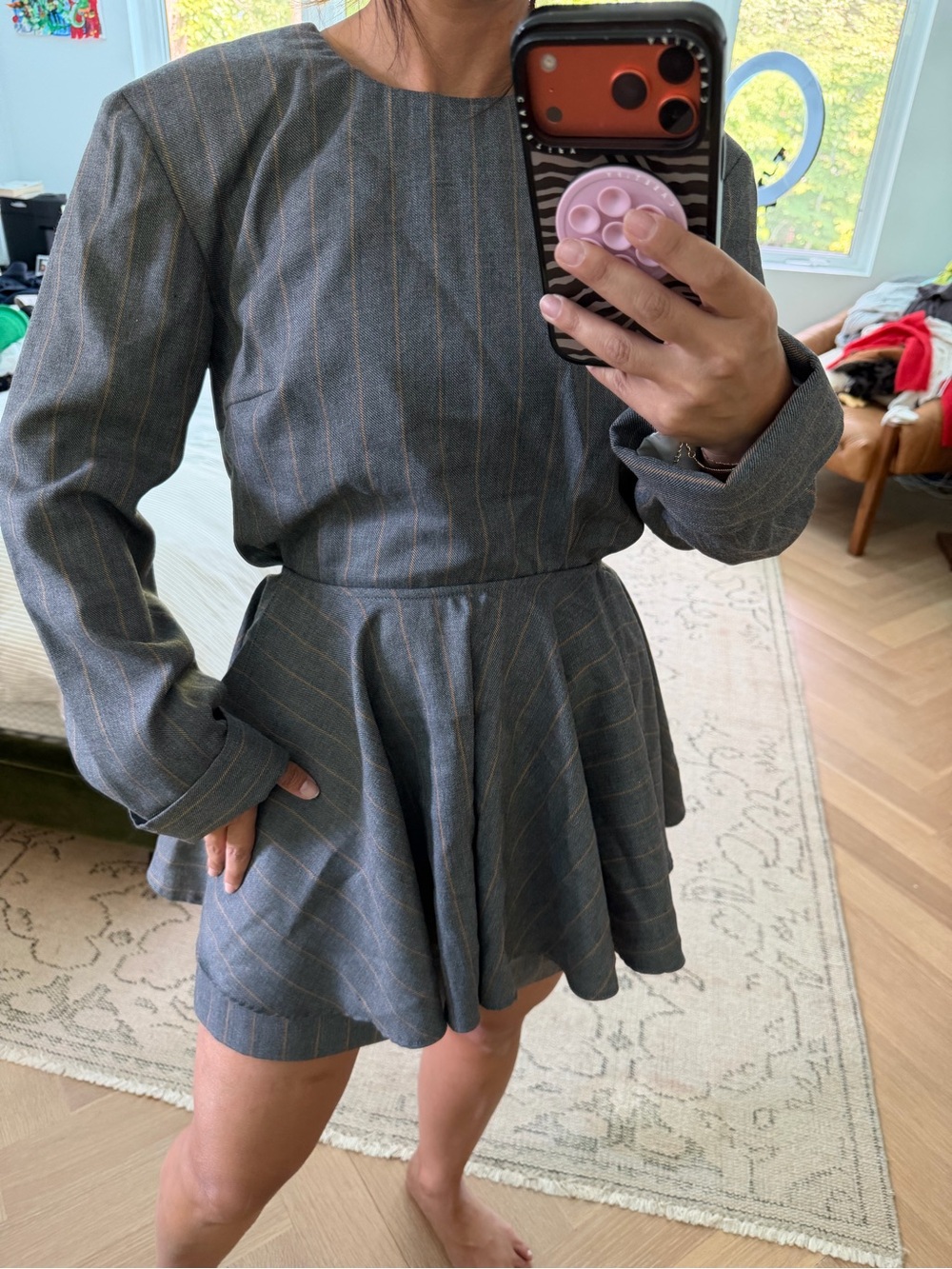 Ganni
Pinstripe minidress